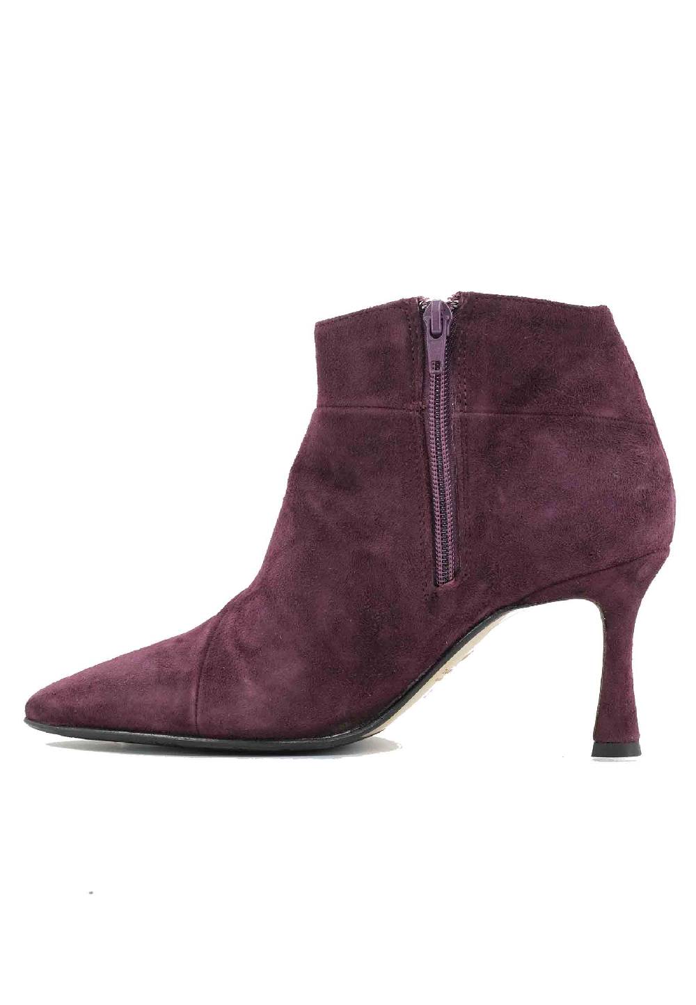 L'ARIANNA Stivaletti TR1672/RT In Camoscio Prugna Con Tacco Alto