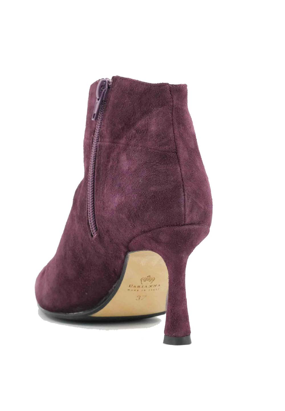 L'ARIANNA Stivaletti TR1672/RT In Camoscio Prugna Con Tacco Alto