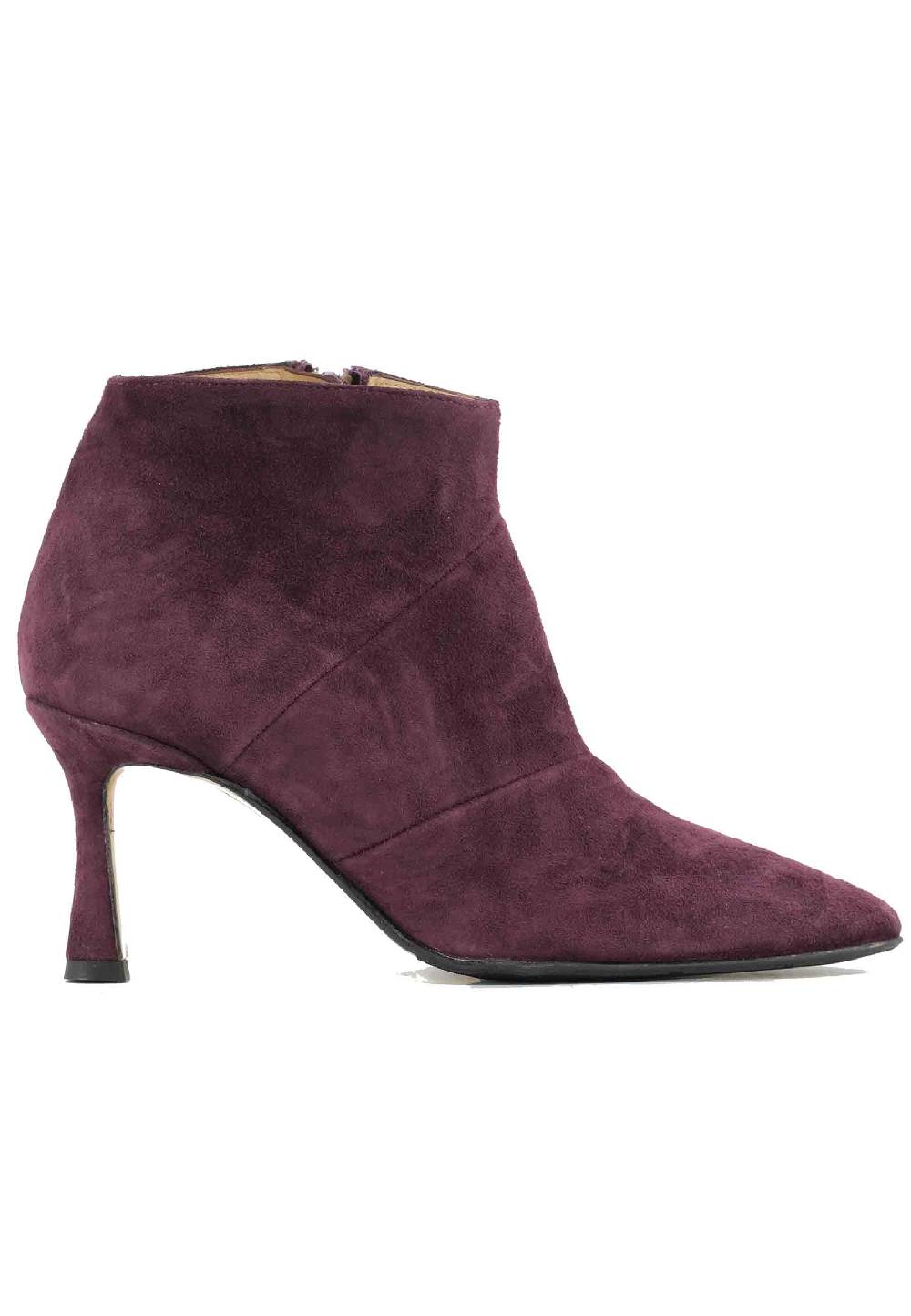 L'ARIANNA Stivaletti TR1672/RT in camoscio prugna con tacco alto