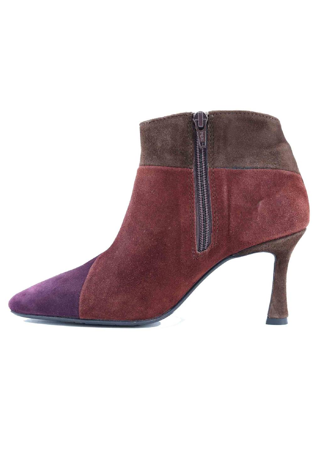 L'ARIANNA Stivaletti TR1672/RT In Camoscio Tre Colori Con Tacco Alto