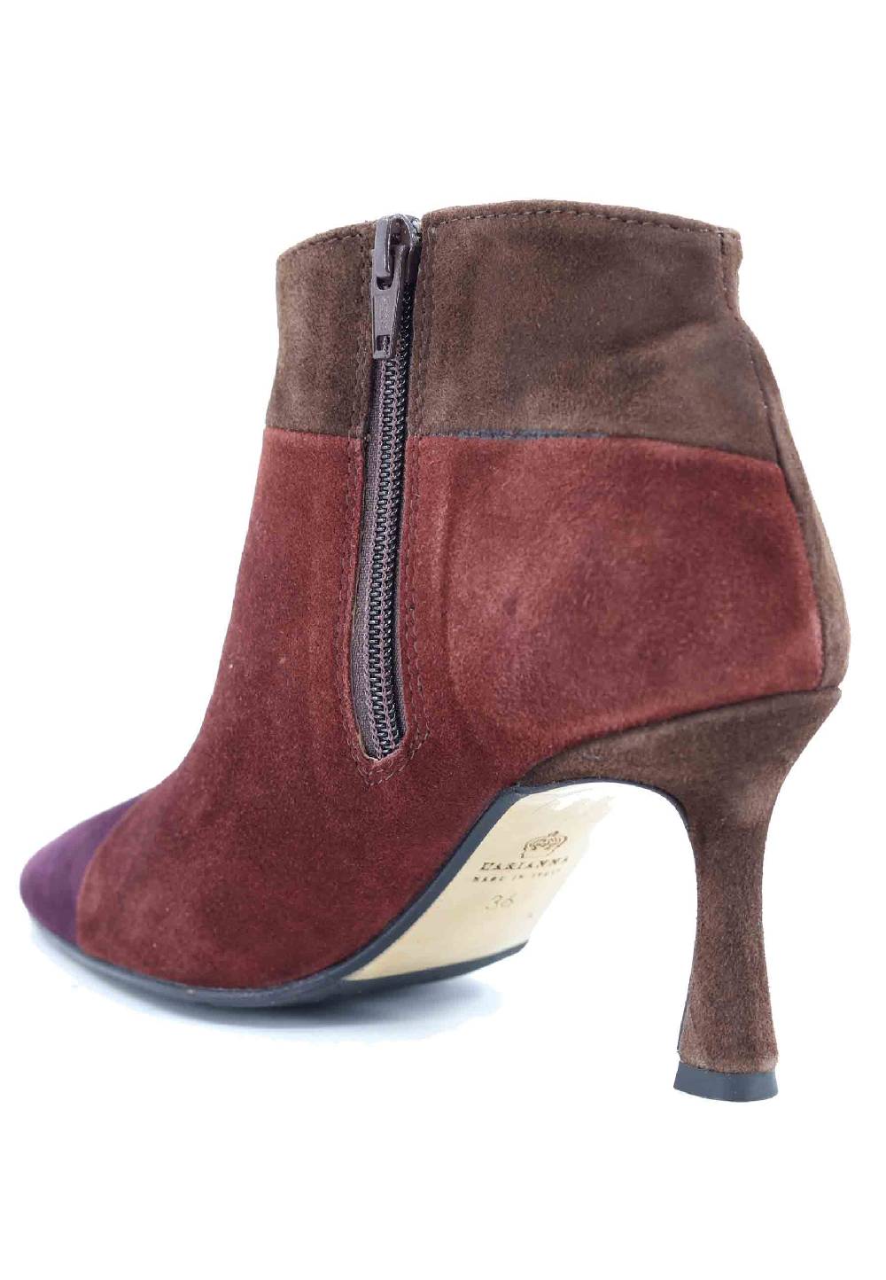 L'ARIANNA Stivaletti TR1672/RT In Camoscio Tre Colori Con Tacco Alto