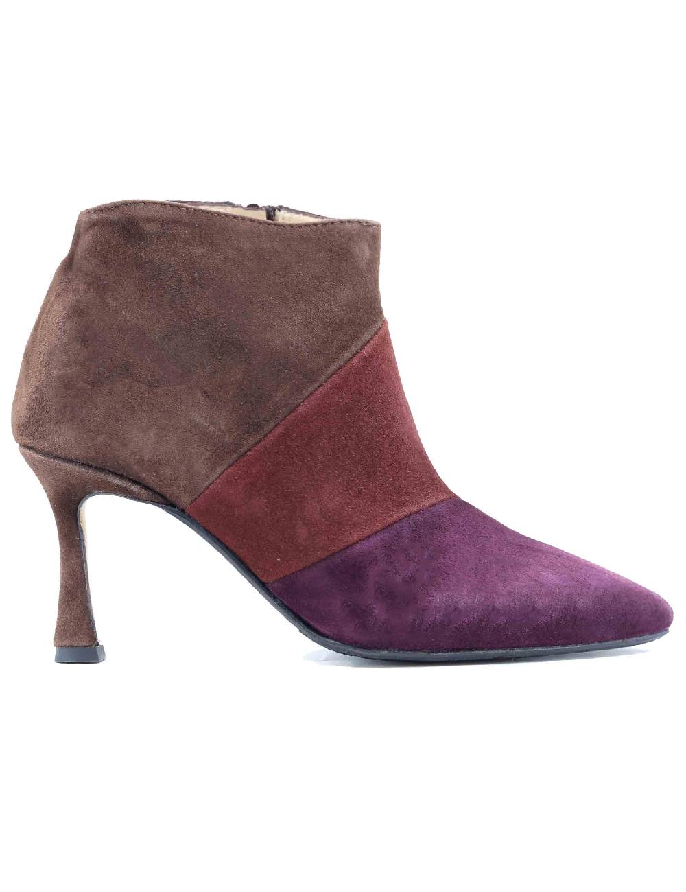 L'ARIANNA Stivaletti TR1672/RT in camoscio tre colori con tacco alto