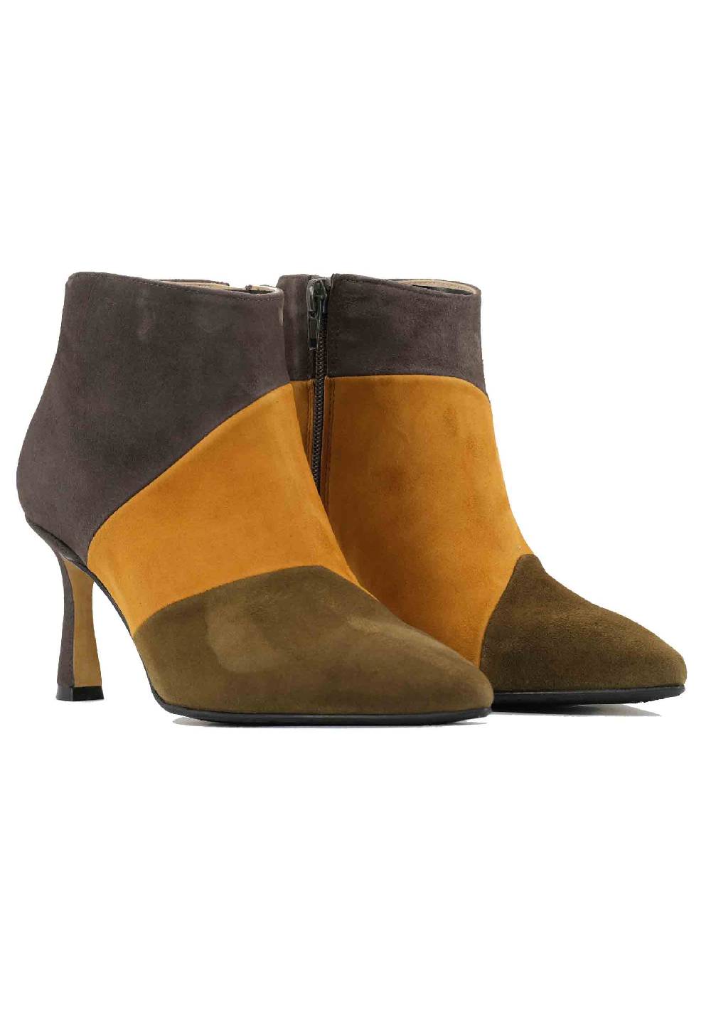 L'ARIANNA Stivaletti TR1672/RT In Camoscio Verde Con Tacco Alto