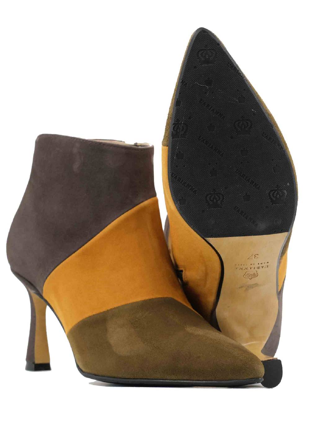 L'ARIANNA Stivaletti TR1672/RT In Camoscio Verde Con Tacco Alto