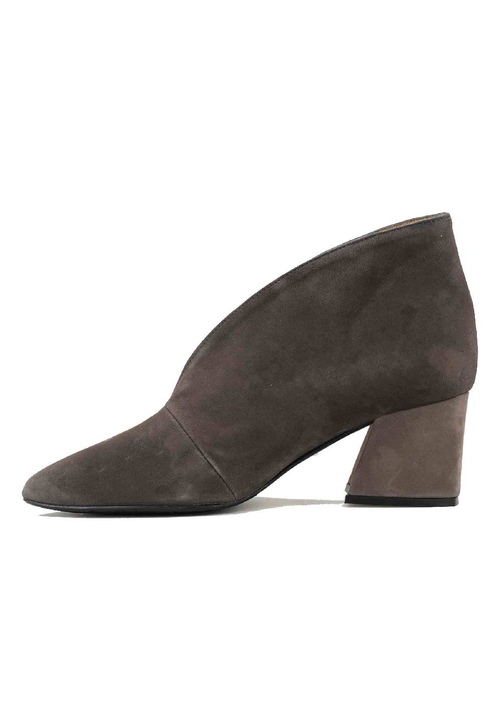 L'ARIANNA Stivaletti TR8006/G Ankle Boot In Camoscio Grigio Con Tacco Largo