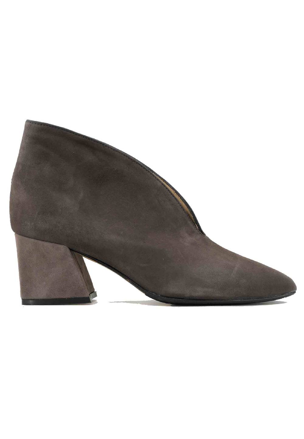 L'ARIANNA Stivaletti TR8006/G Ankle boot in camoscio grigio con tacco largo