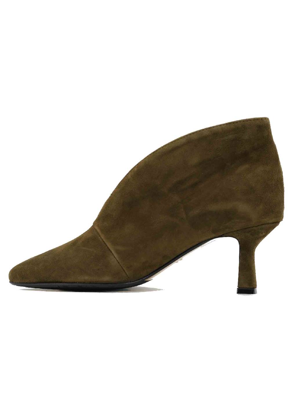 L'ARIANNA Stivaletti TR8006/RT Ankle Boot In Camoscio Verde Con Tacco Basso