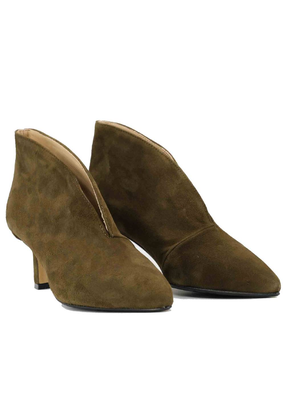 L'ARIANNA Stivaletti TR8006/RT Ankle Boot In Camoscio Verde Con Tacco Basso
