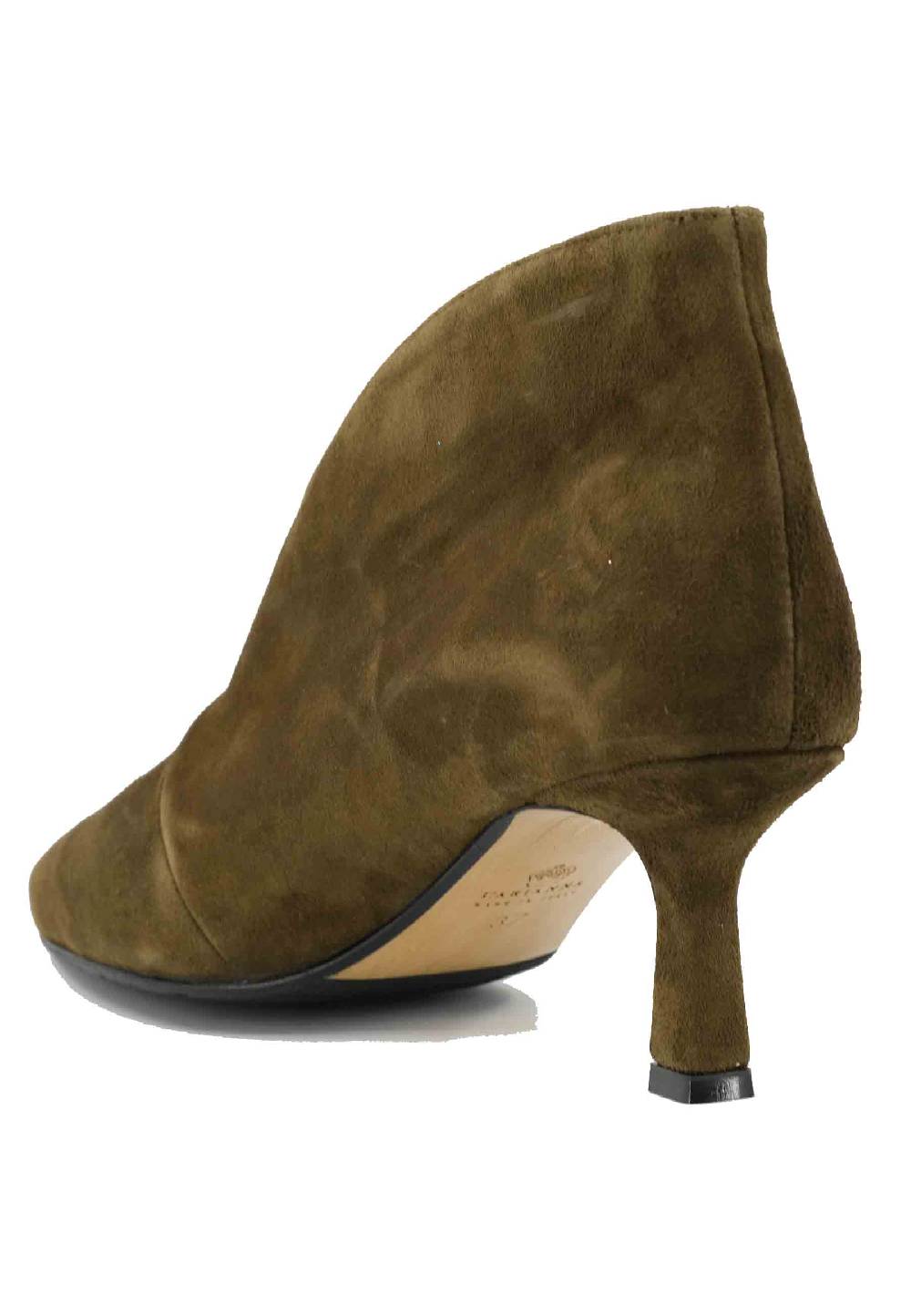 L'ARIANNA Stivaletti TR8006/RT Ankle Boot In Camoscio Verde Con Tacco Basso