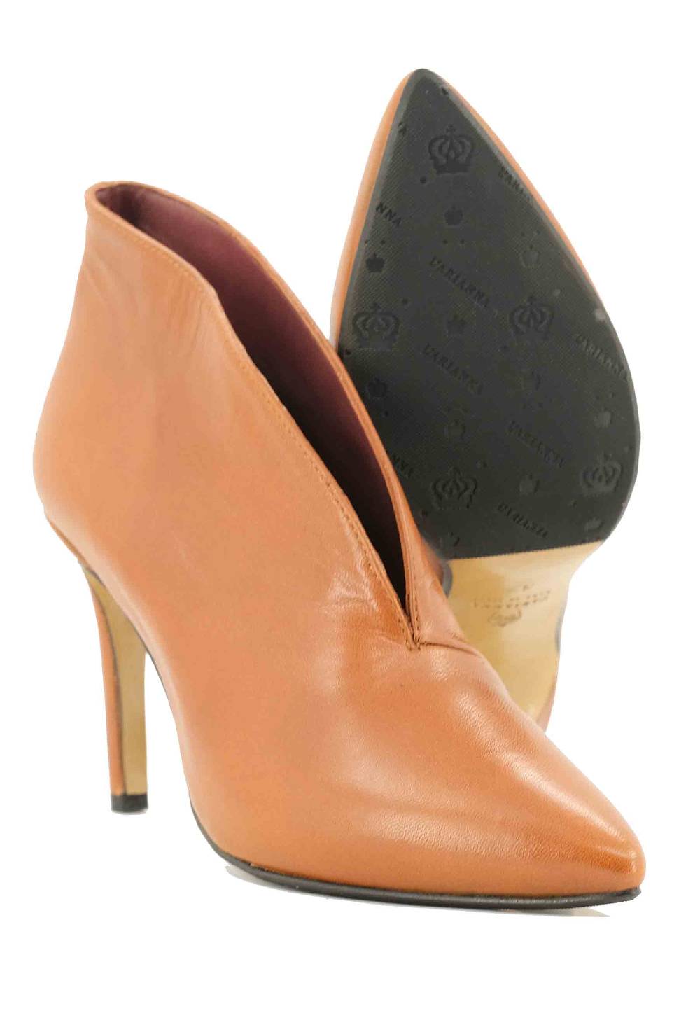 L'ARIANNA Stivaletti TR8008 In Pelle Cuoio Tacco Alto