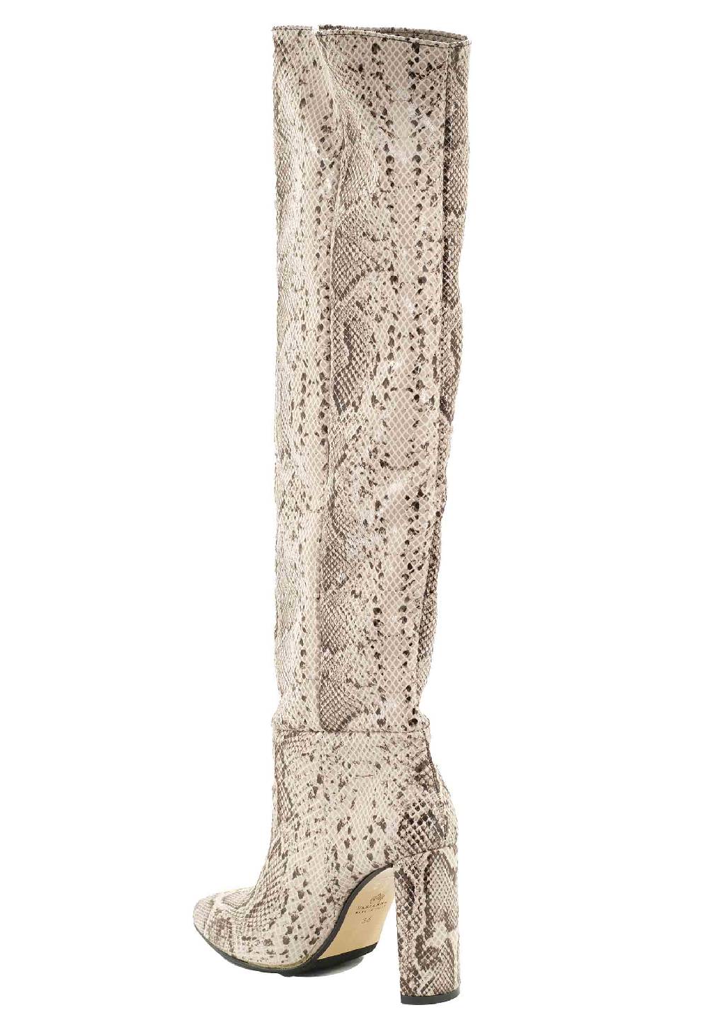 L'ARIANNA Stivali Donna A Tubo In Tessuto Elasticizzato Grigio Stampa Grigia