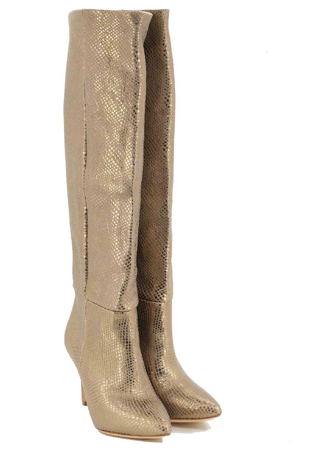 L'ARIANNA Stivali ST1242 In Camoscio Perlato Platino Con Tacco Alto
