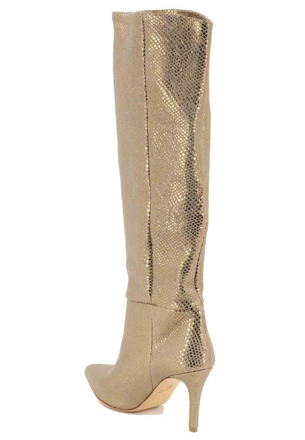 L'ARIANNA Stivali ST1242 In Camoscio Perlato Platino Con Tacco Alto
