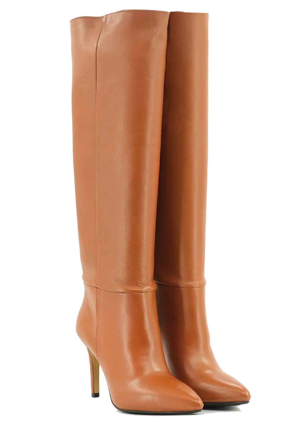 L'ARIANNA Stivali ST1242 In Pelle Cuoio Con Tacco Alto