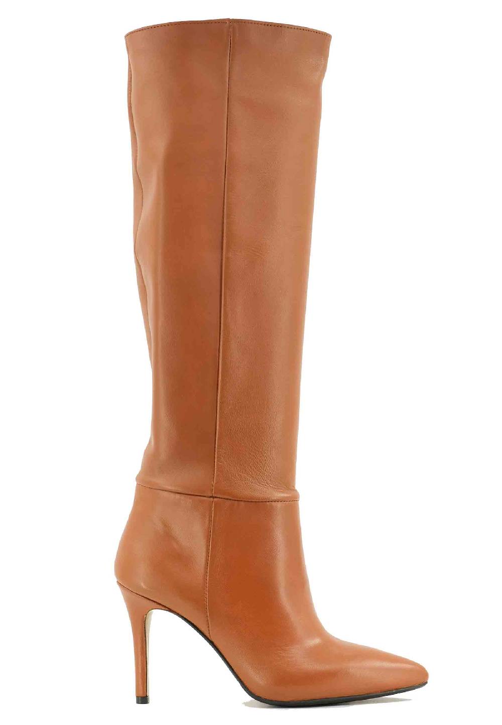 L'ARIANNA Stivali ST1242 in pelle cuoio con tacco alto