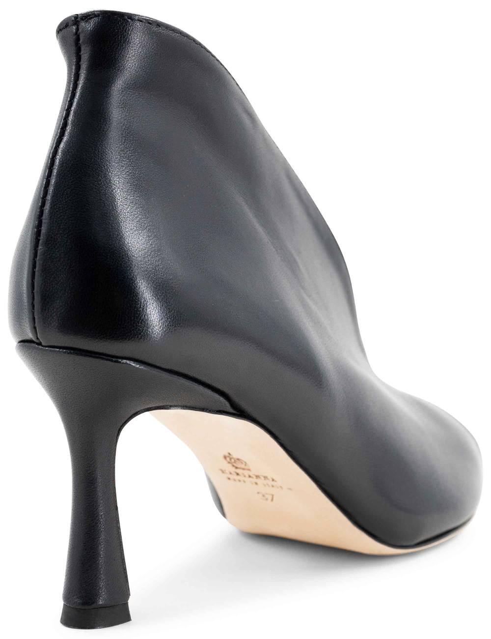 L'ARIANNA Tronchetti Sp8004 Open Toe Donna In Pelle Nera Con Tacco Alto