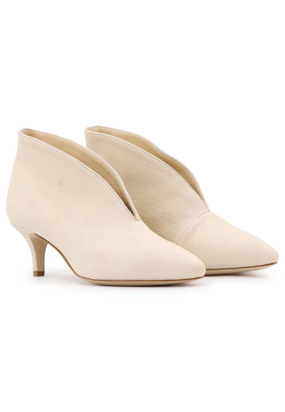 L'ARIANNA Tronchetti Tr8006 Donna Ankle Boot In Pelle Bianco Frost Con Tacco Basso Tono Su Tono