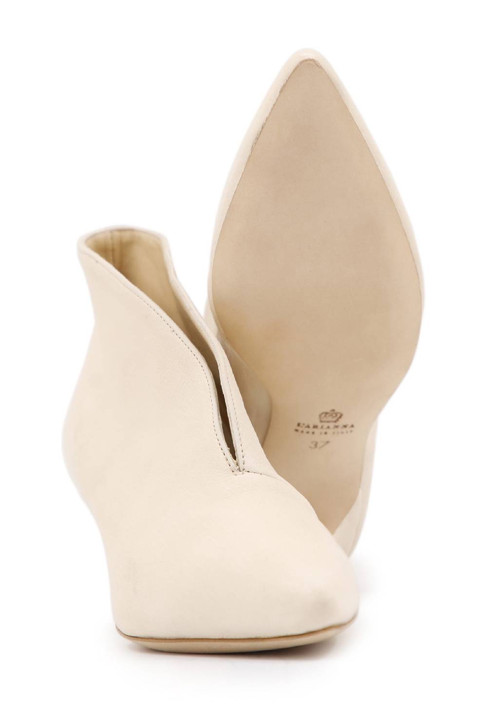 L'ARIANNA Tronchetti Tr8006 Donna Ankle Boot In Pelle Bianco Frost Con Tacco Basso Tono Su Tono