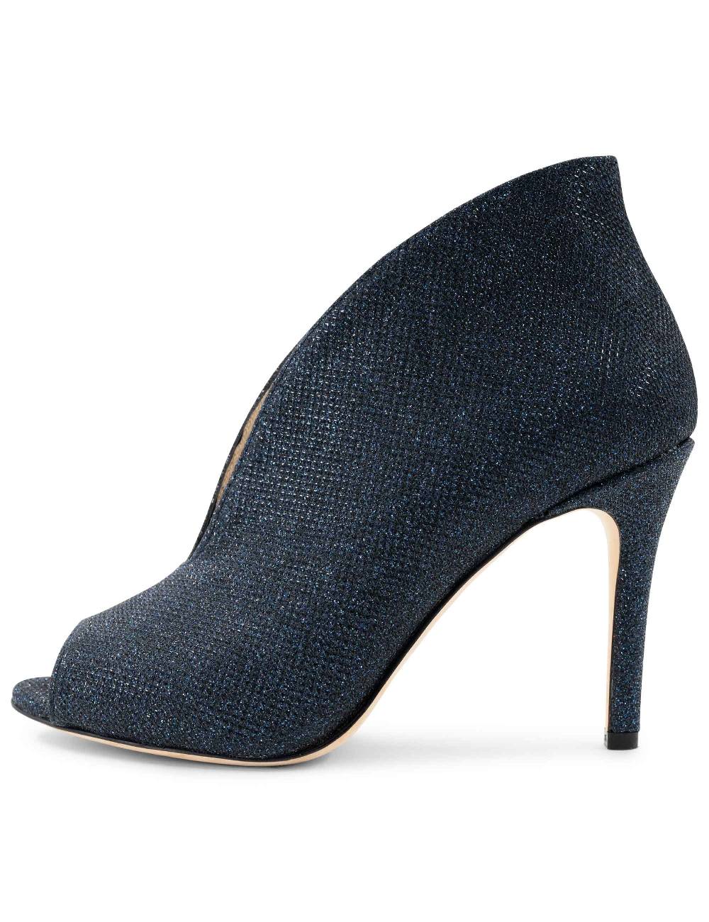 L'ARIANNA Tronchetto Sp8004 Open Toe Donna Intessuto Luminor Blu Con Tacco Alto