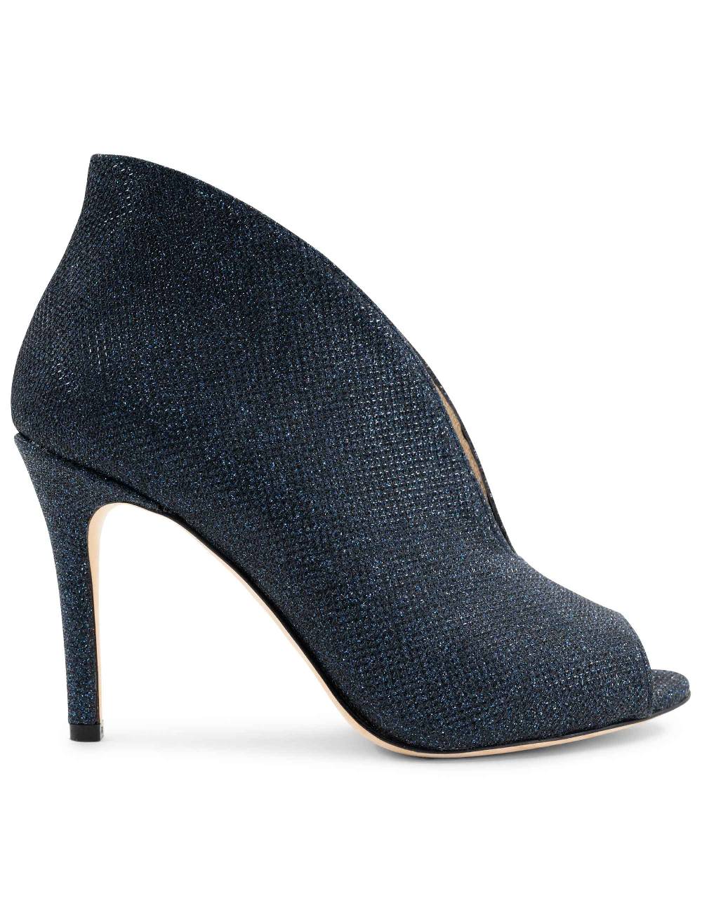 L'ARIANNA tronchetto sp8004 open toe donna intessuto luminor blu con tacco alto