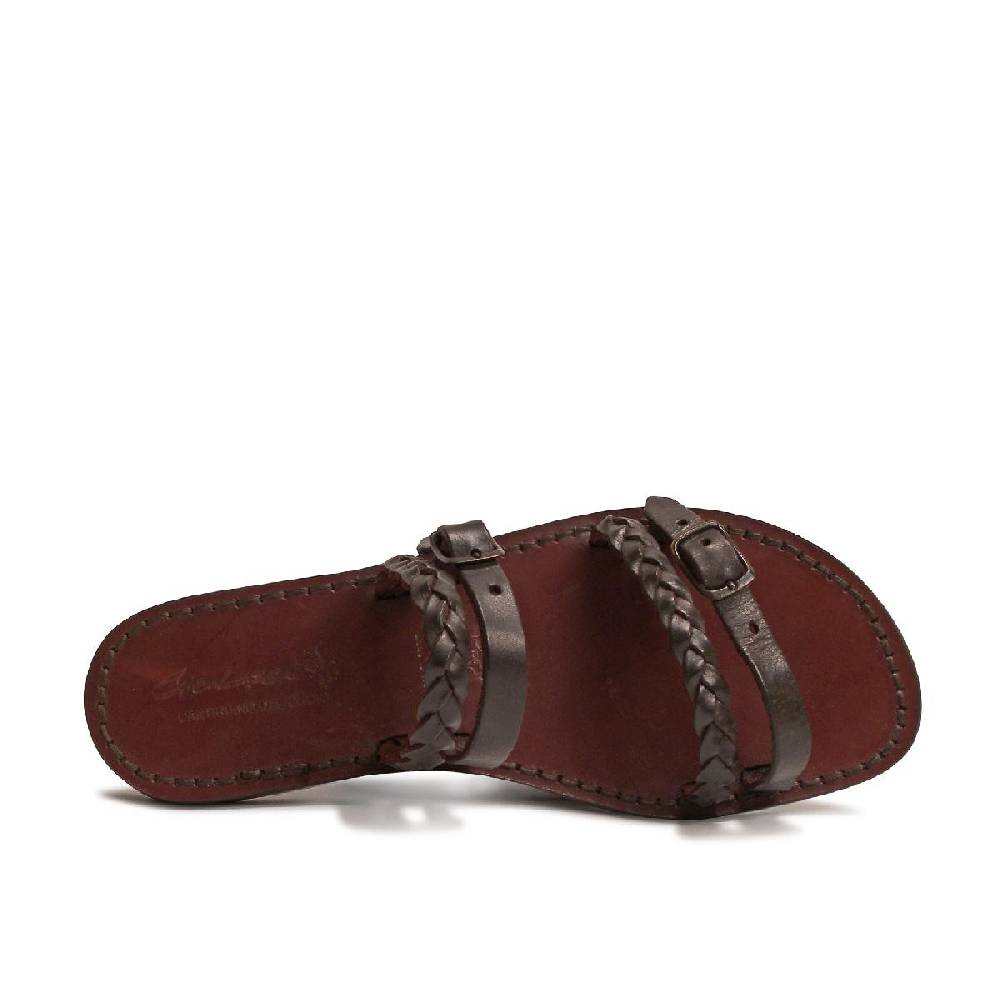 Lartigiano Del Cuoio Ciabatta Donna Artigianali In Pelle Testa Di Moro