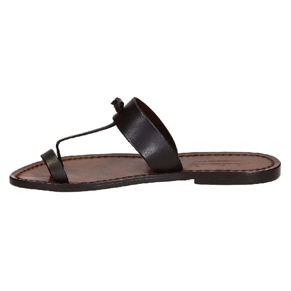 Lartigiano Del Cuoio Ciabatta Donna Infradito In Pelle Color Testa Di Moro