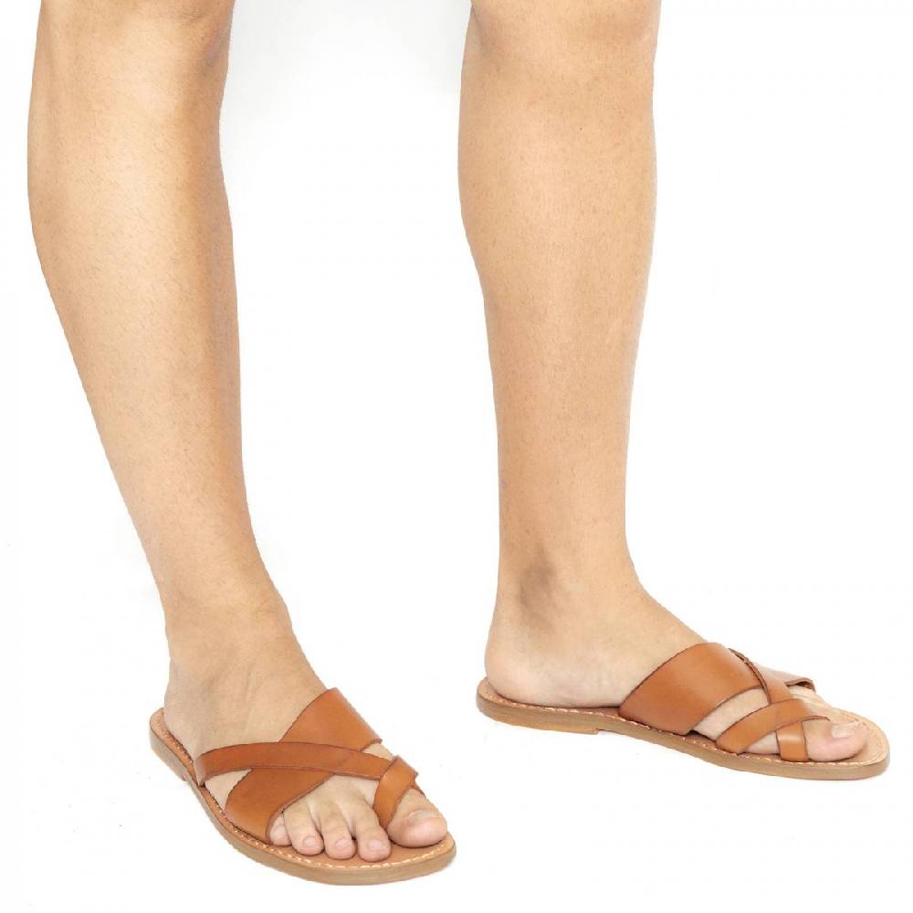 Lartigiano Del Cuoio Ciabatte A Infradito In Cuoio Intrecciata Sull'alluce