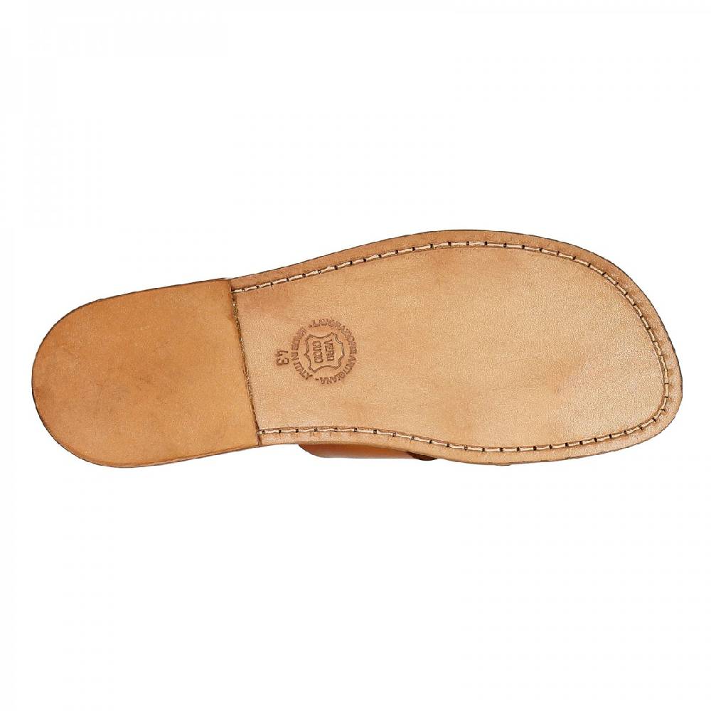 Lartigiano Del Cuoio Ciabatte A Infradito In Cuoio Intrecciata Sull'alluce