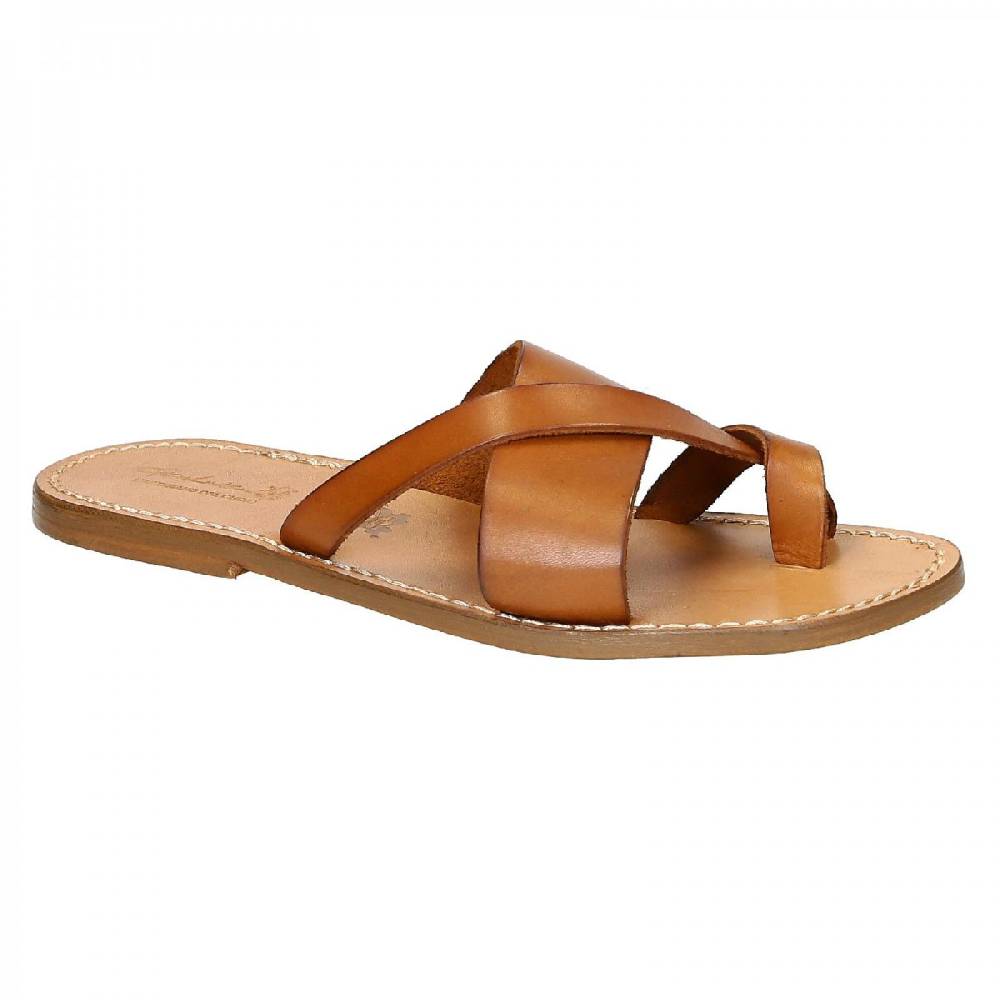 Lartigiano Del Cuoio Ciabatte a infradito in cuoio intrecciata sull'alluce