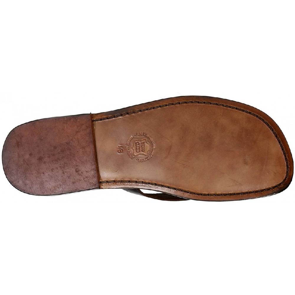 Lartigiano Del Cuoio Ciabatte A Infradito Uomo In Pelle Marrone Artigianali