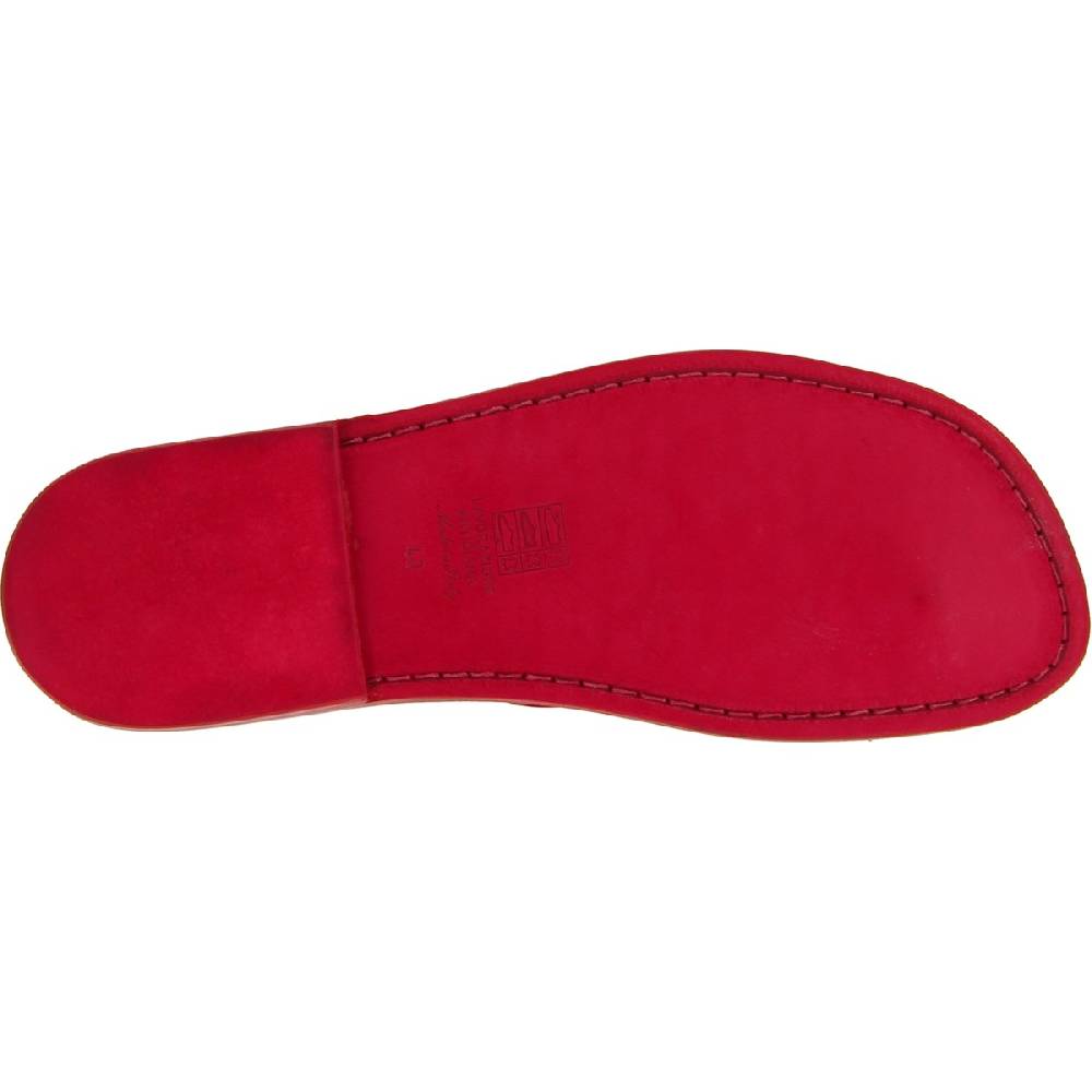 Lartigiano Del Cuoio Ciabatte A Infradito Uomo In Pelle Rosso Artigianali