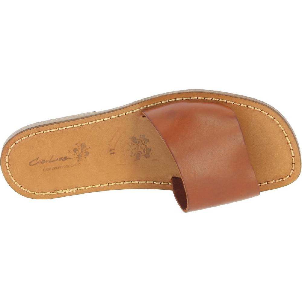 Lartigiano Del Cuoio Ciabatte Da Uomo In Pelle Di Vitello Color Cuoio Artigianali