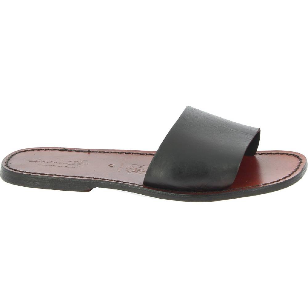 Lartigiano Del Cuoio Ciabatte Da Uomo In Pelle Di Vitello Color Testa Di Moro Artigianali