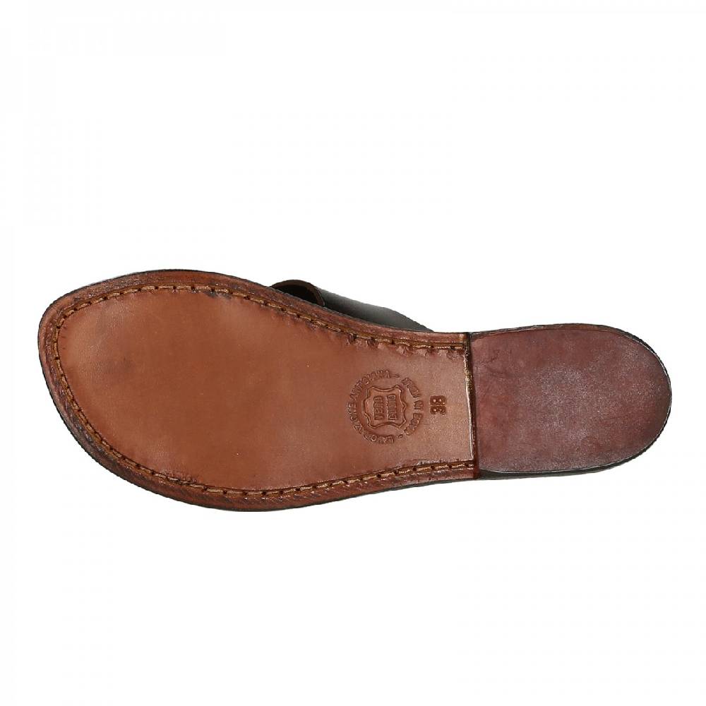 Lartigiano Del Cuoio Ciabatte Donna In Pelle Marrone Artigianali