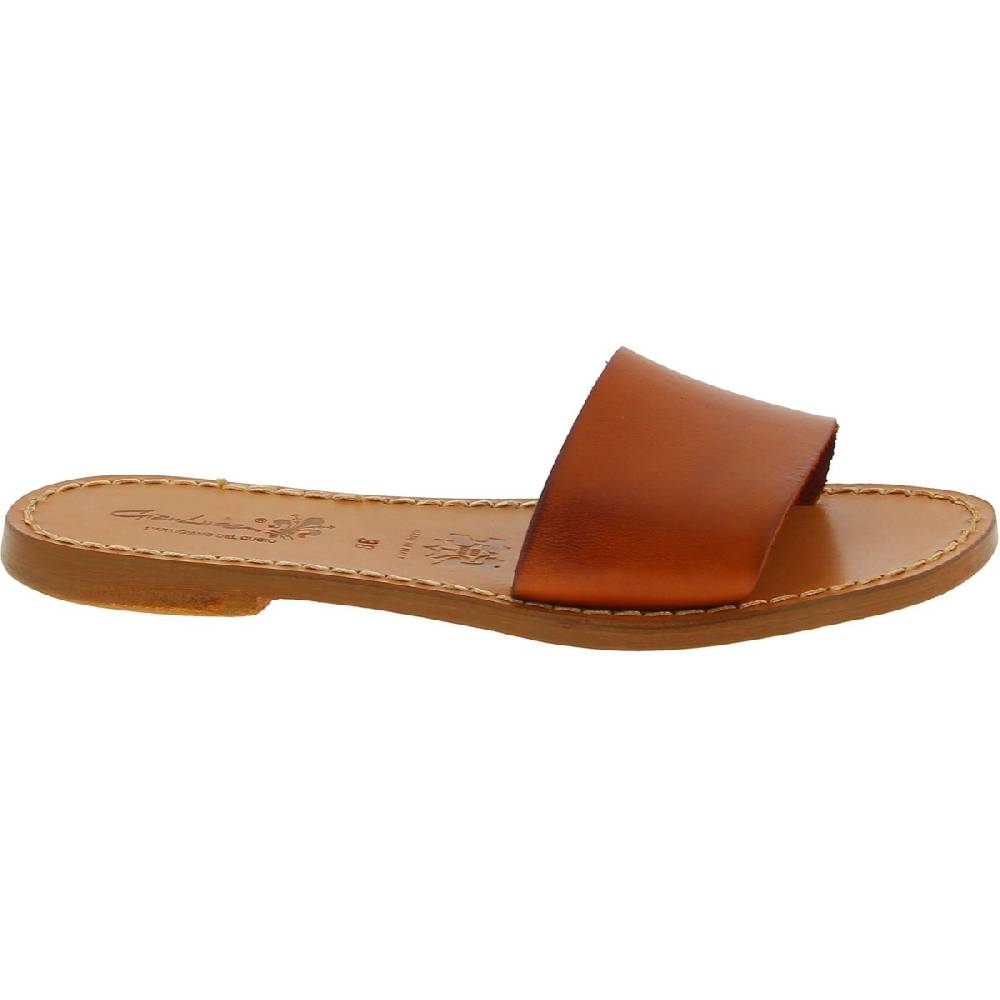 Lartigiano Del Cuoio Ciabatte Donna In Pelle Marrone Artigianali