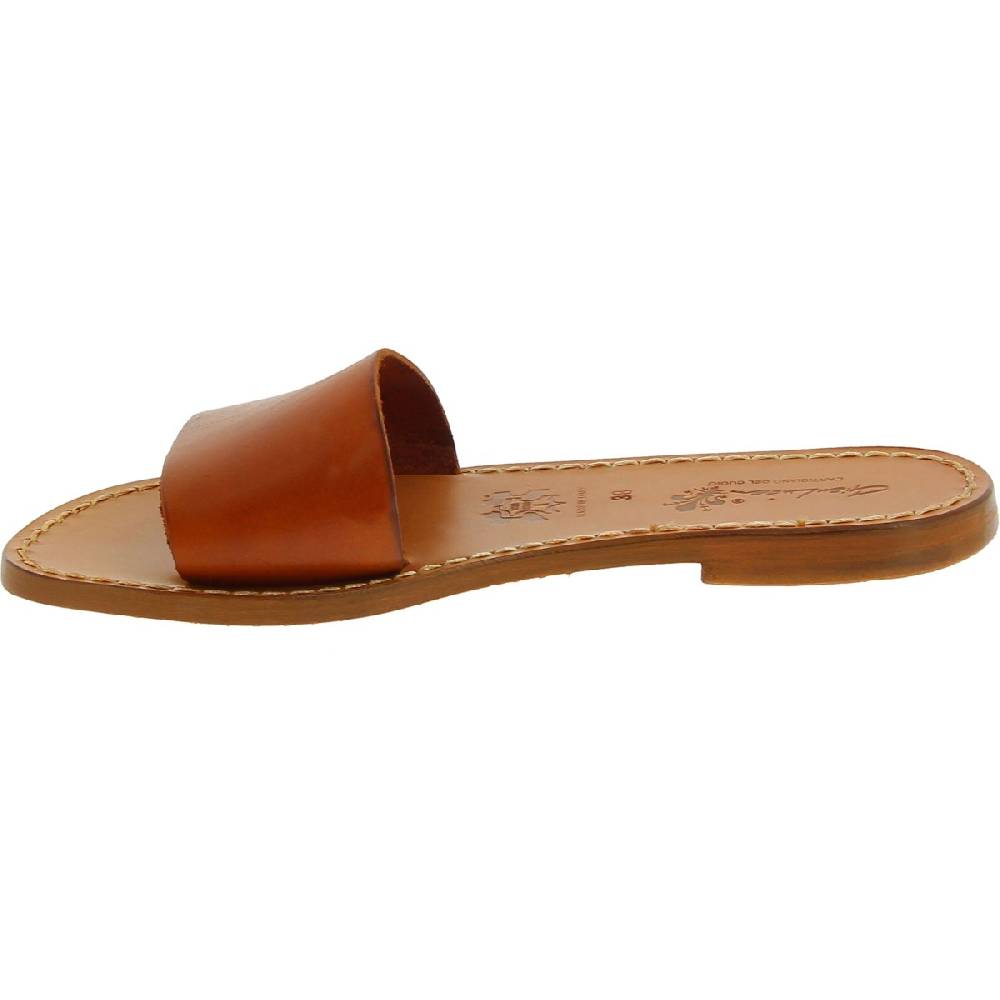 Lartigiano Del Cuoio Ciabatte Donna In Pelle Marrone Artigianali