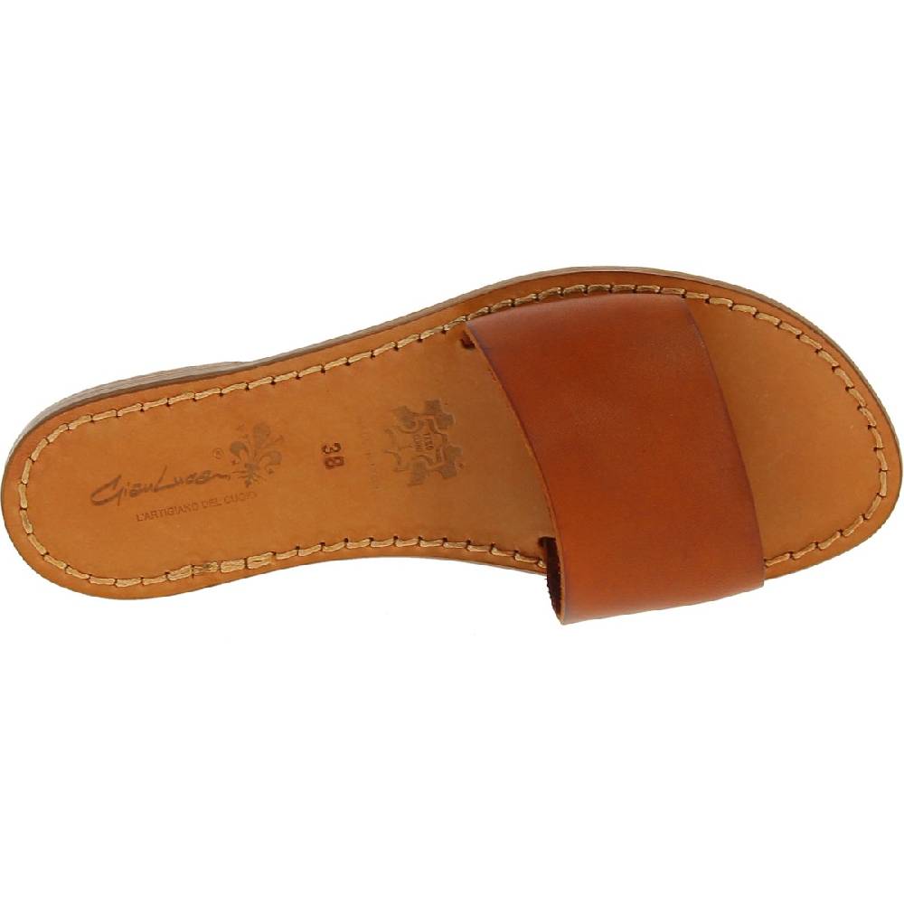 Lartigiano Del Cuoio Ciabatte Donna In Pelle Marrone Artigianali