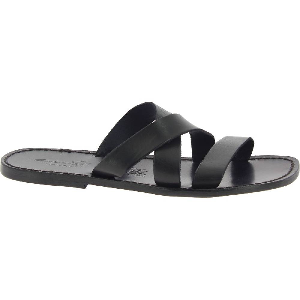 Lartigiano Del Cuoio Ciabatte In Pelle Nera Fatte A Mano In Italia