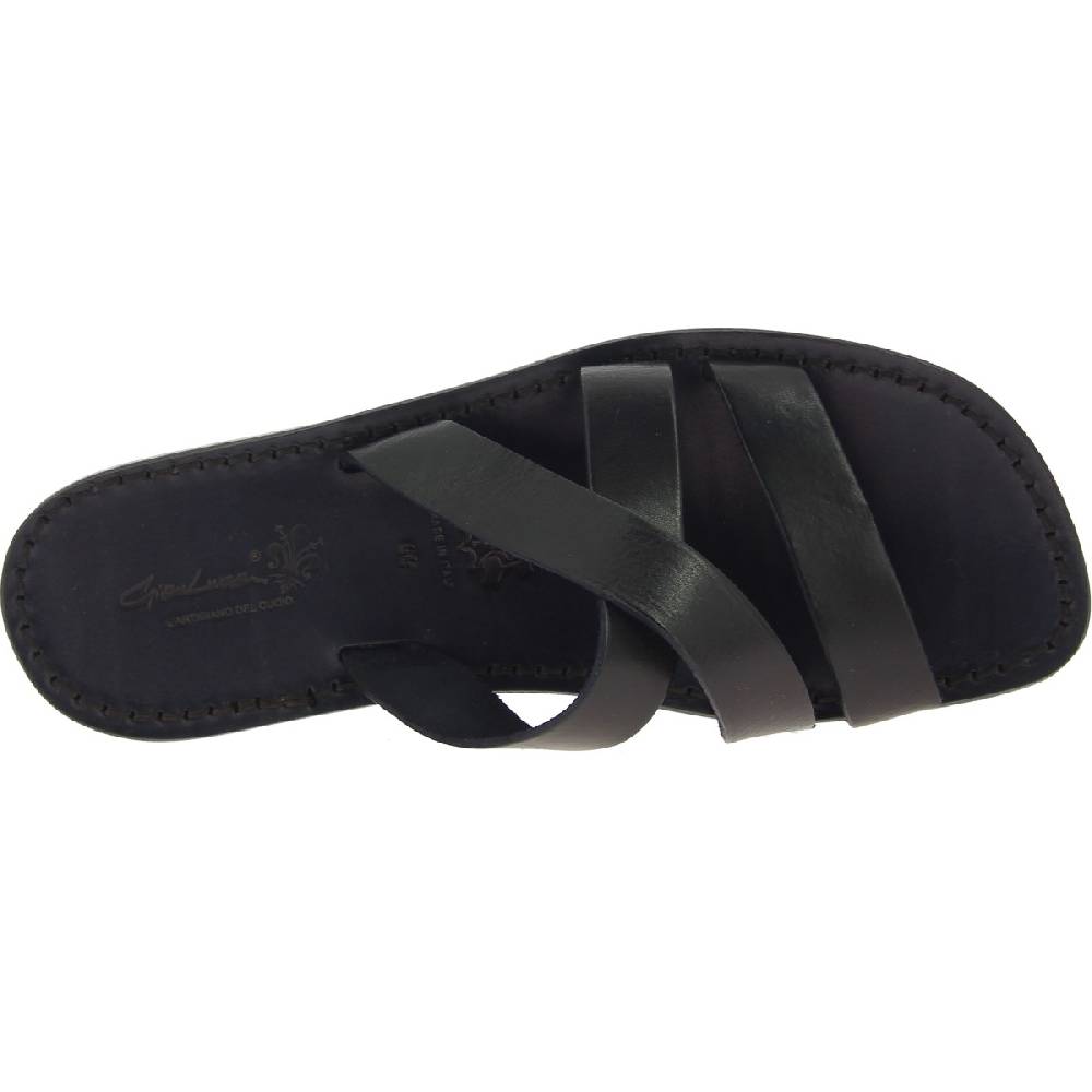 Lartigiano Del Cuoio Ciabatte In Pelle Nera Fatte A Mano In Italia