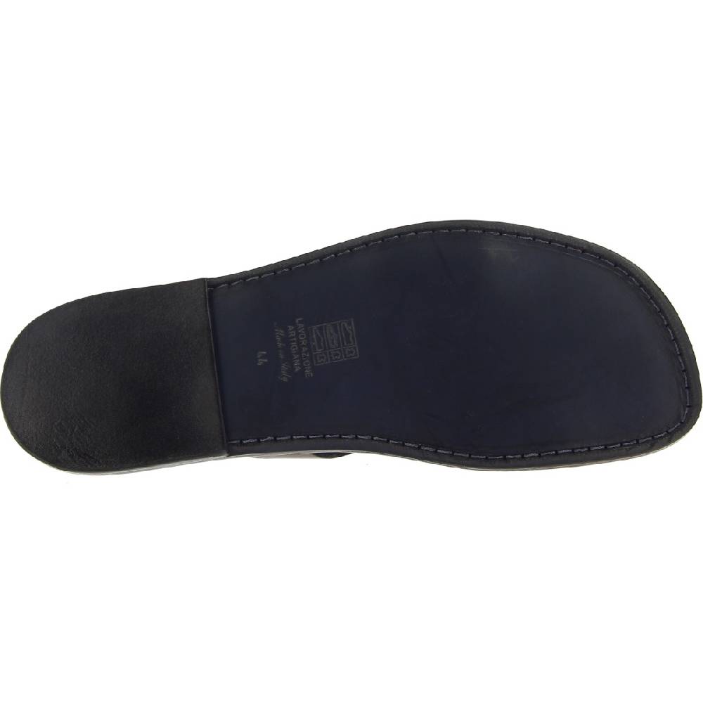 Lartigiano Del Cuoio Ciabatte In Pelle Nera Fatte A Mano In Italia