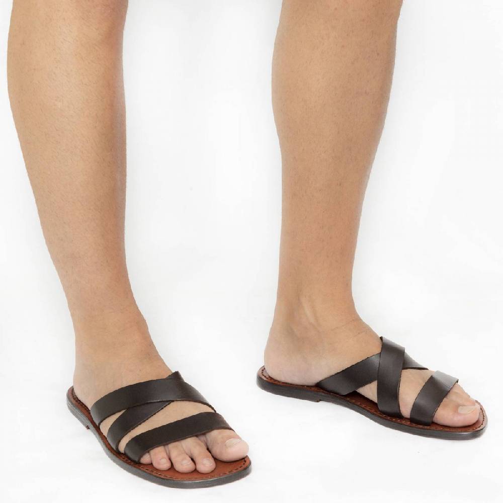 Lartigiano Del Cuoio Ciabatte In Pelle Testa Di Moro Fatte A Mano In Italia