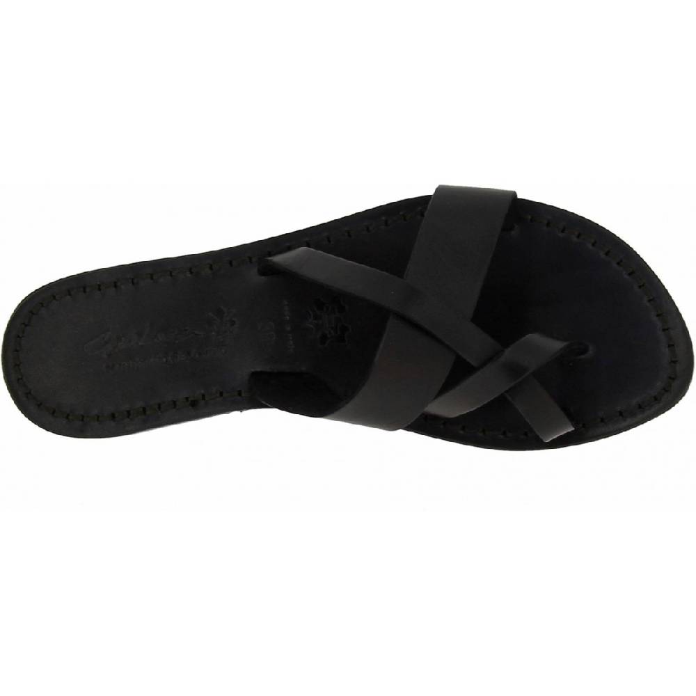 Lartigiano Del Cuoio Ciabatte Infradito Da Donna Fatti A Mano In Pelle Nero