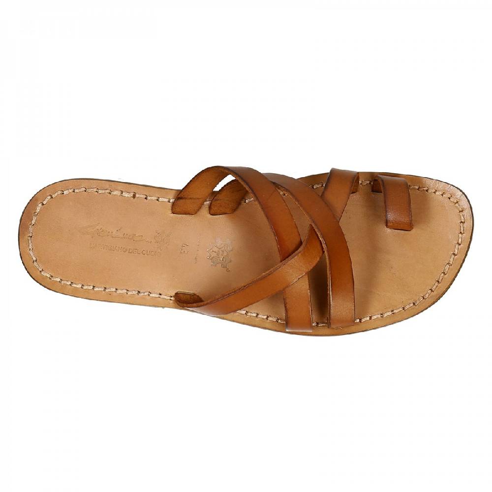 Lartigiano Del Cuoio Ciabatte Infradito Da Uomo Fatti A Mano In Pelle Colore Cuoio Antico