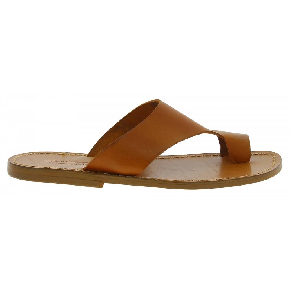 Lartigiano Del Cuoio Ciabatte Infradito Da Uomo In Pelle Color Cuoio Artigianali