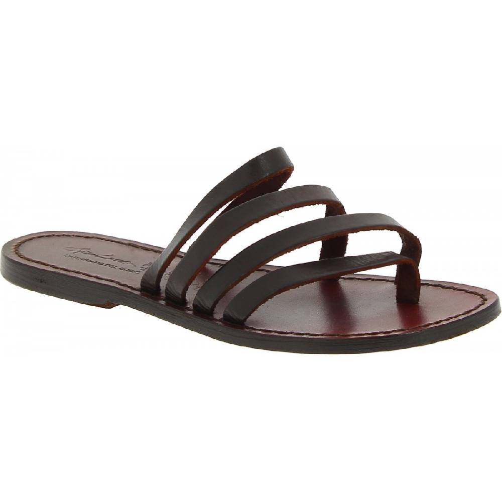 Lartigiano Del Cuoio Ciabatte infradito donna in pelle testa di moro artigianali