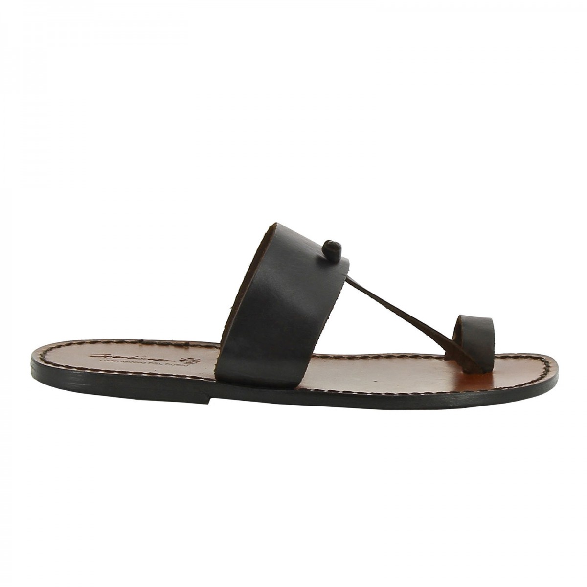 Lartigiano Del Cuoio Ciabatte Infradito Marroni Da Uomo In Pelle Fatti A Mano