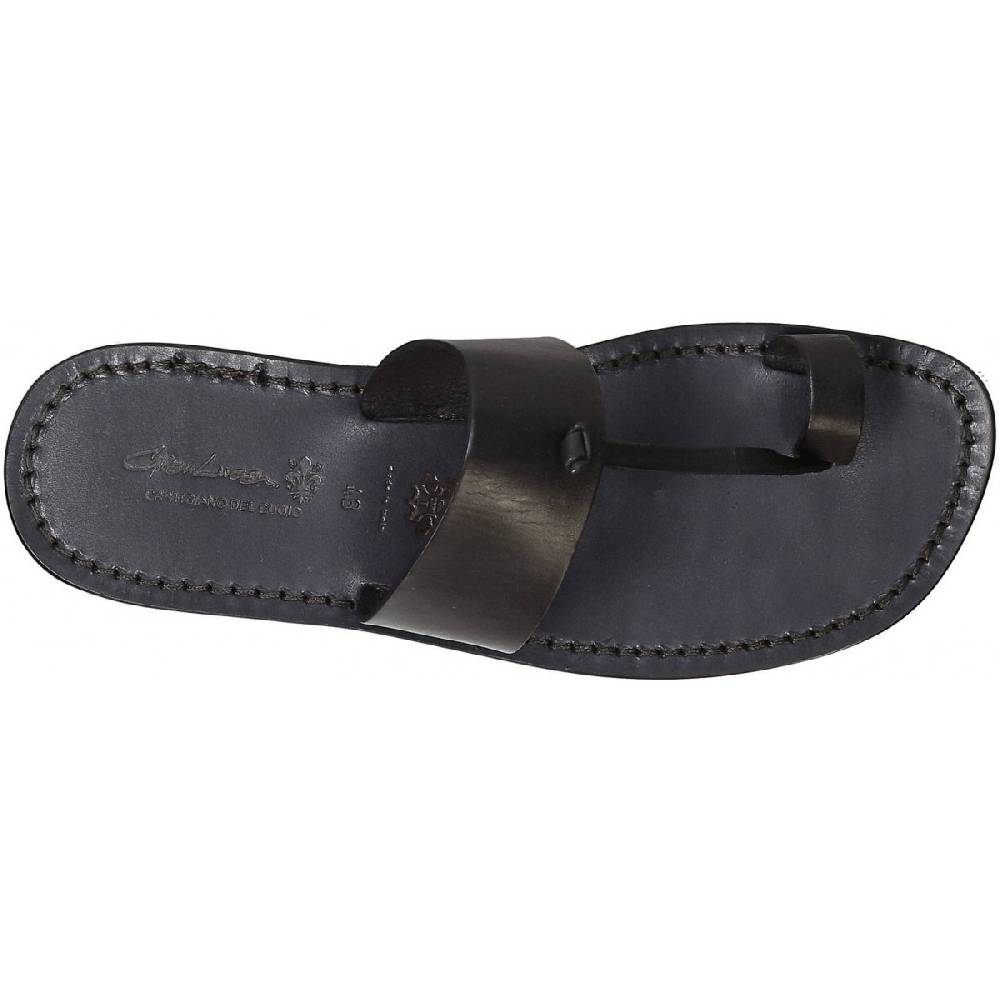 Lartigiano Del Cuoio Ciabatte Infradito Neri Da Uomo In Pelle Fatti A Mano