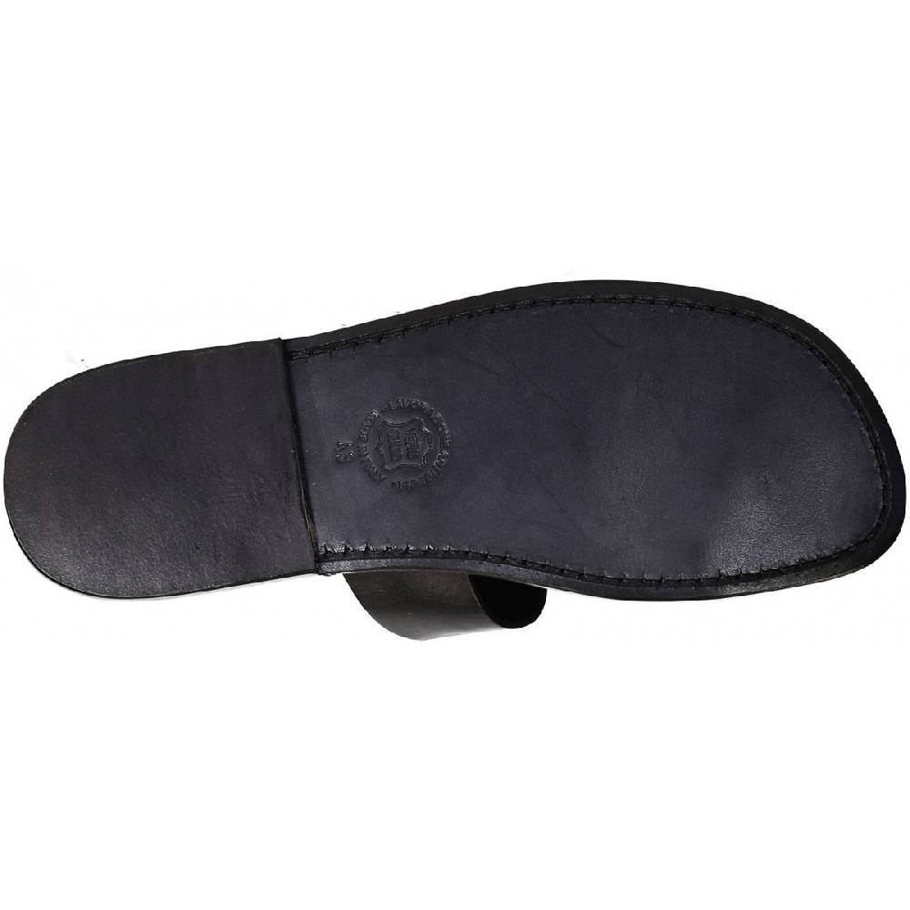 Lartigiano Del Cuoio Ciabatte Infradito Neri Da Uomo In Pelle Fatti A Mano