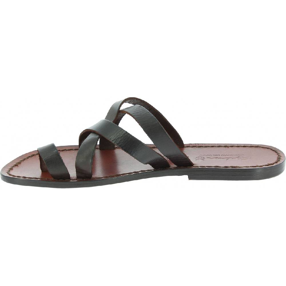 Lartigiano Del Cuoio Ciabatte Infradito Uomo Artigianali In Pelle Color Testa Di Moro