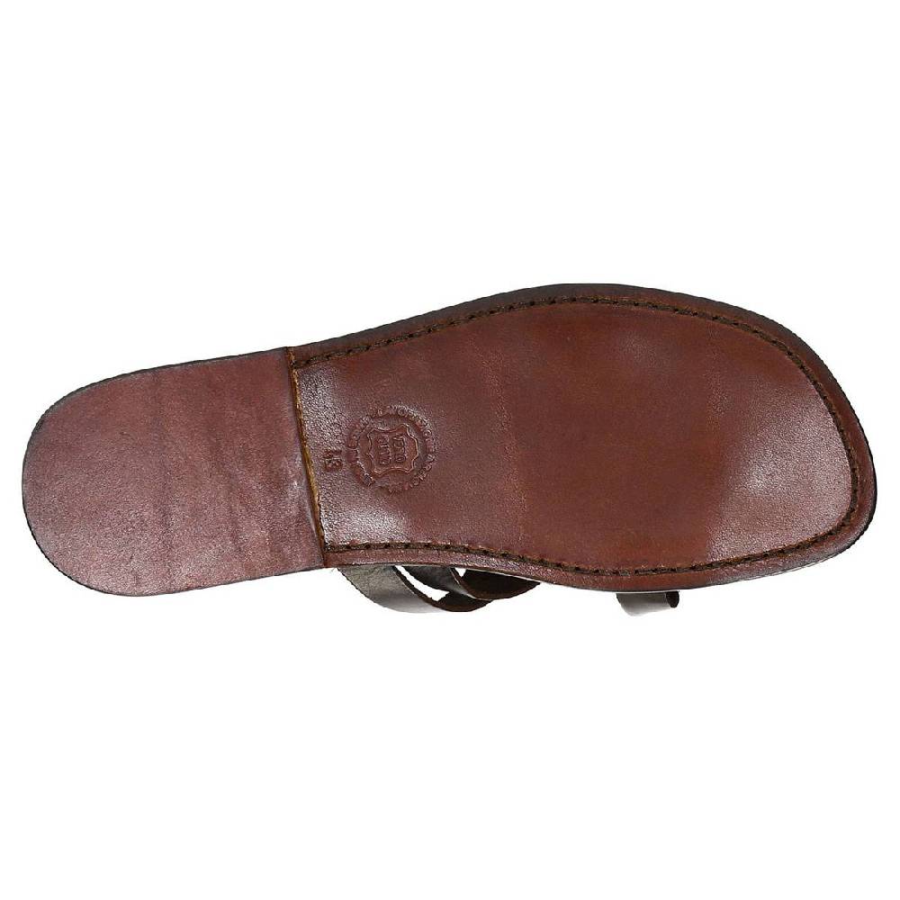 Lartigiano Del Cuoio Ciabatte Infradito Uomo Artigianali In Pelle Color Testa Di Moro